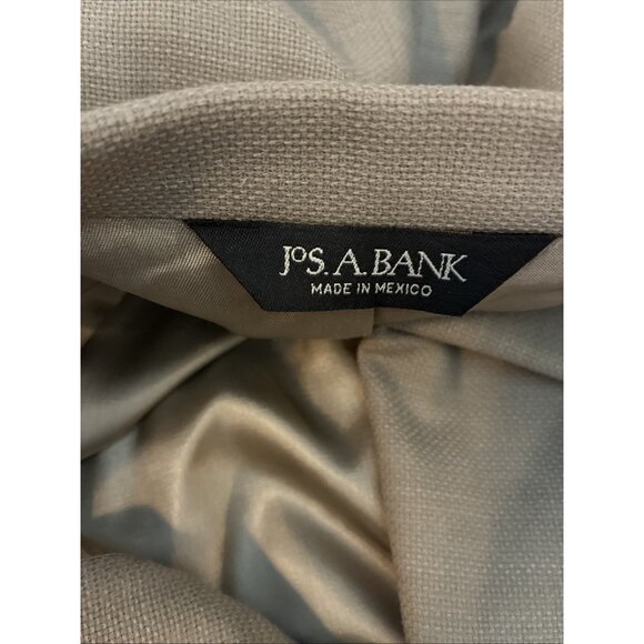 Jos. A. Bank Mens 44 Wool Linen Blazer Tan Two Button Sport Coat Classic Fit - Picture 6 of 7